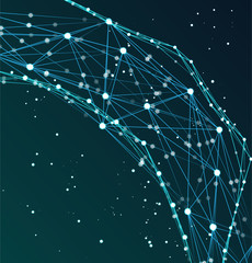 Wall Mural - Abstract poster technological network