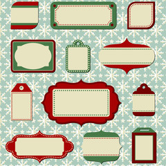 Wall Mural - retro holiday labels and tags