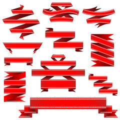 Wall Mural - red banners with border