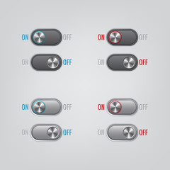 Wall Mural - brushed metal on/off switches