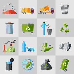 Sticker - Garbage icons flat