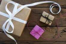 Three Gifts With Ribbon