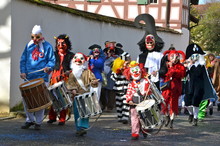Colourful Parade Of Carnival Masks In Riehen, Switzerland