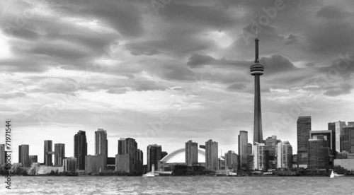 Plakat Toronto Skyline w czerni i bieli