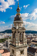 Aerial view at Budapest from the top of St Stephen Basilica