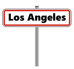 Canvas Print - Los Angeles dans un panneau de ville