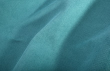 Blue Turquoise Wrinkly Textile Material Woven Cloth