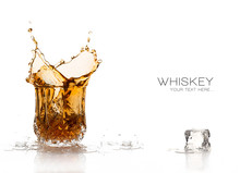 Whiskey Splash Isolated On White Background