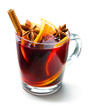 Glass of red mulled wine