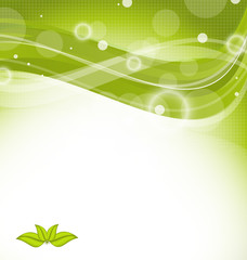 Wavy nature background with green leaves