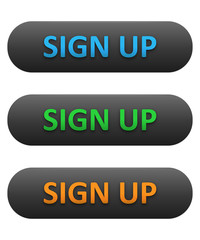 Canvas Print - SIGN UP Web Buttons Set (blue orange green subscribe)