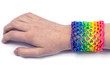 Loom bracelets on a young girl's hand