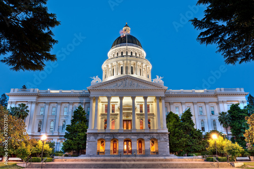 Fotografia, Obraz California State Capitol Building at Dusk