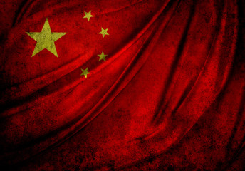 Canvas Print - Grunge Chinese flag