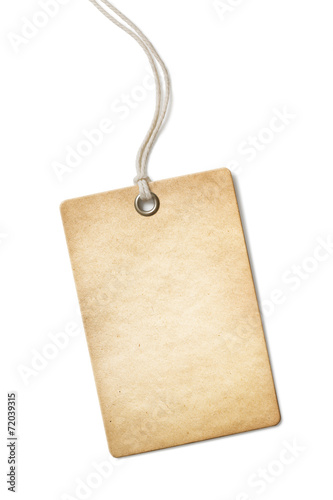 Blank old paper price tag o...