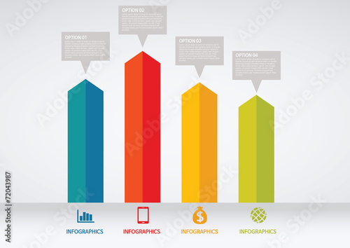 Fotomural info graphics - colorful graph, square pillar
