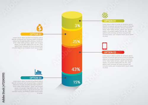 Fotomural info graphics - colorful graph,cylinder