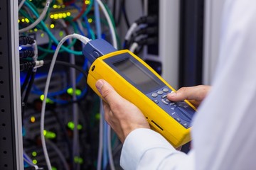 Fototapete - Close-up of a digital cable analyser