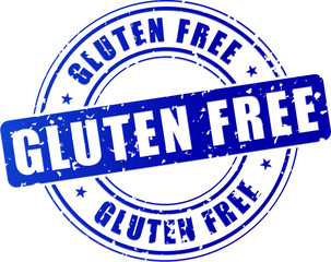 Sticker - blue gluten free stamp