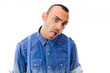 © bruno135_406 - model isolated on plain background face sticking tongue out