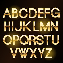 Vector Shiny Gold Letters
