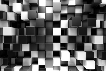 Wall Mural - Black and white blocks abstract background
