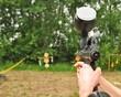 Paintball gun in action