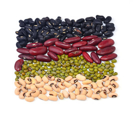 Wall Mural - Bean seeds with white background