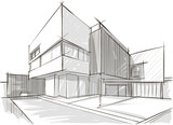 Fototapeta  - Architecture sketch of building