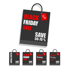 Wall Mural - Black Friday shopping bag .vector