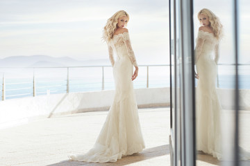 Charming bride on the terrace