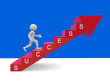 © lpstudio - 3d people - men, person climbing stairs and word SUCCESS - 3d re