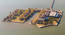 Aerial View Of Ellis Island, New York