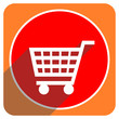 © Alex White - cart red flat icon isolated