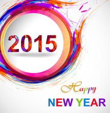 Background For Happy New Year 2015 Colorful Grunge Celebration C