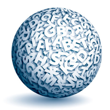 Vector sphere of letters