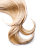 Leinwandbild Motiv Blond hair isolated on white. Blonde lock closeup