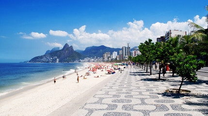 Fototapete - Sidewalk of Ipanema in Rio de Janeiro. Brazil