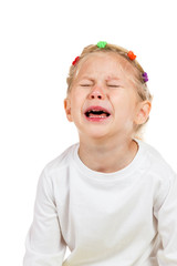 portrait of little girl crying