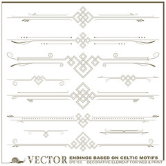 Wall Mural - Vector decorative elements based on Celtic patterns