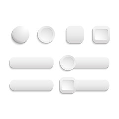 vector realistic matted white color web buttons symbol set is