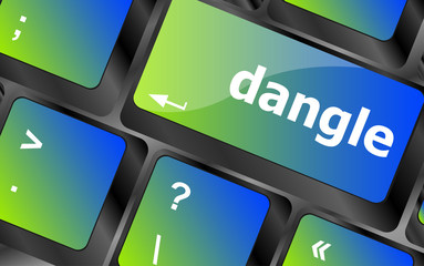 Poster - dangle word on computer keyboard key