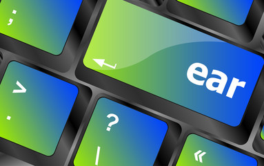 Poster - ear button on computer pc keyboard key