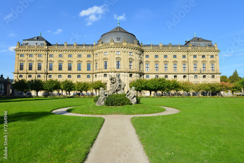 Foto Würzburger Residenz, Südseite, Hofgarten, Weltkulturerbe
