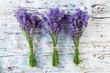 Fresh lavender on wood