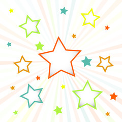 Fototapete - Abstract colorful background with stars