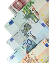 Sticker - Euro banknotes isolated on white