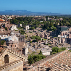 Fototapete - Ariel view of Roman Forum..