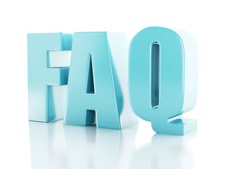 Poster - Frequently Asked Questions. FAQ concept. 3d illustration