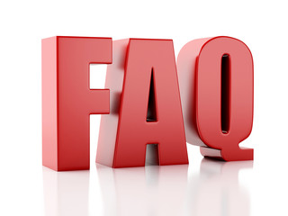 Poster - Frequently Asked Questions. FAQ concept. 3d illustration